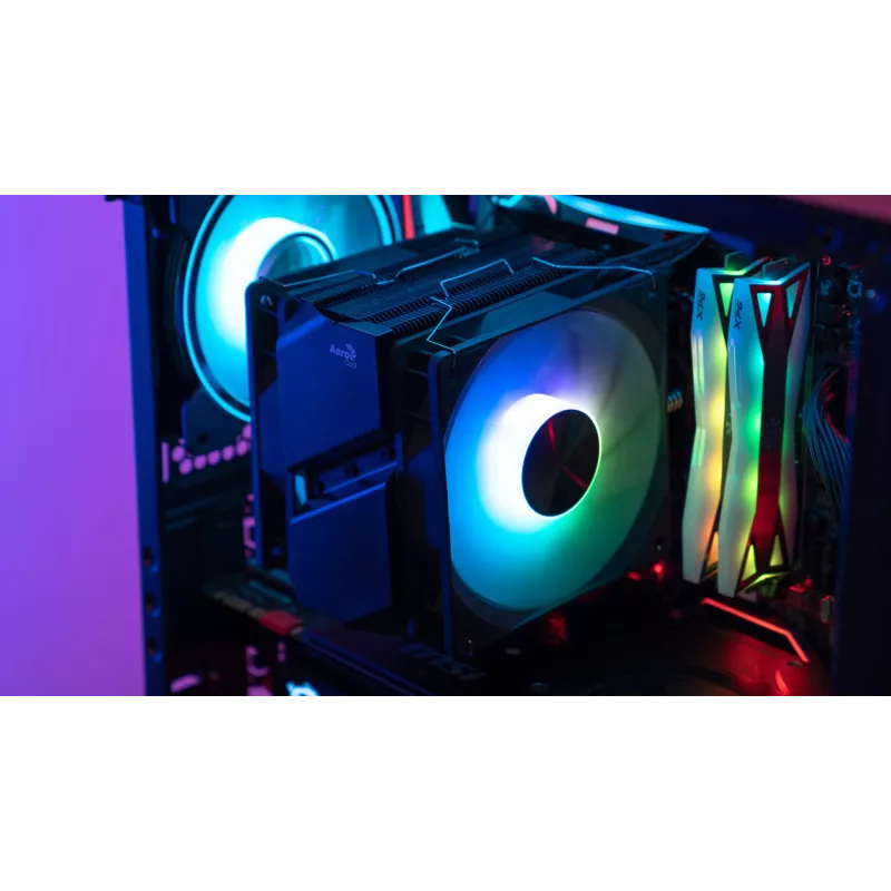 Aerocool Rime 4 Dual -prosessorituuletin 12 cm musta 1 kpl