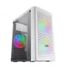 Mars Gaming MC300W Micro-ATX-kotelo karkaistu lasi, 3x FrGB -tuuletin, valkoinen