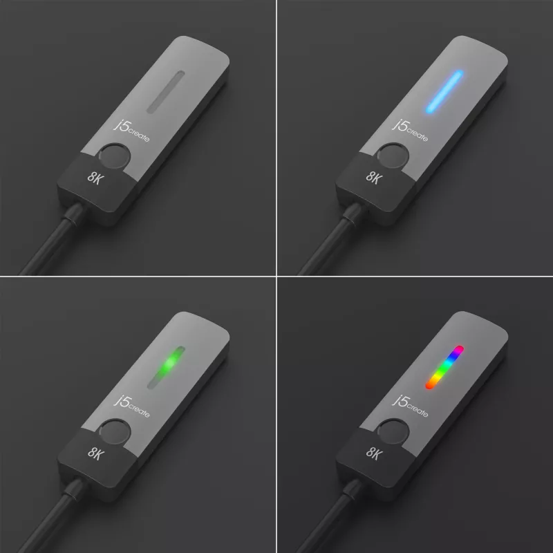j5create JCA157-N USB-C - HDMI 2.1 8K -sovitin, 10 cm
