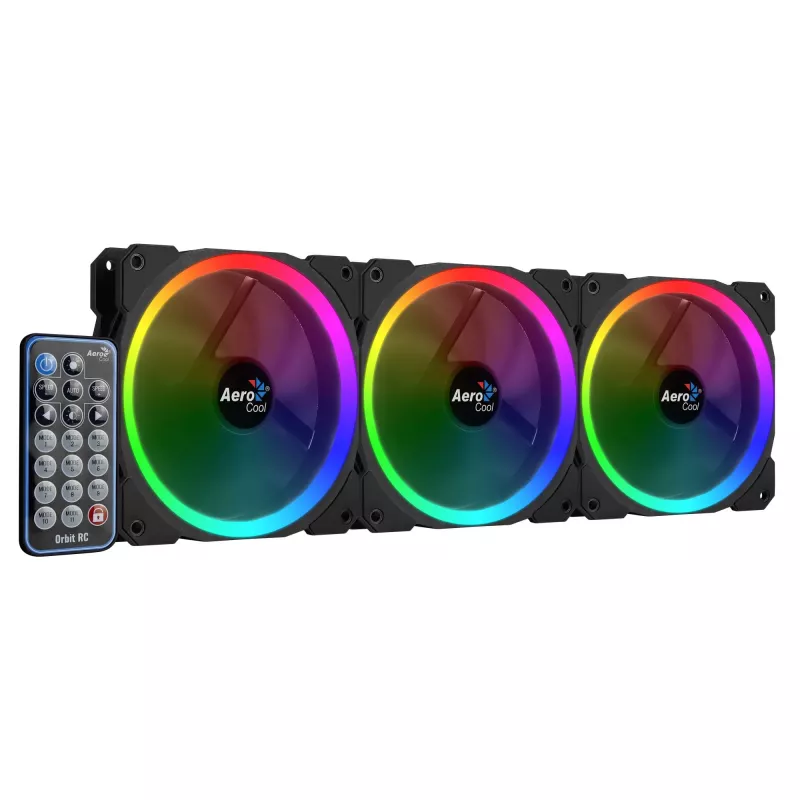 Aerocool Orbit RC tietokonekotelon tuuletin 12 cm musta