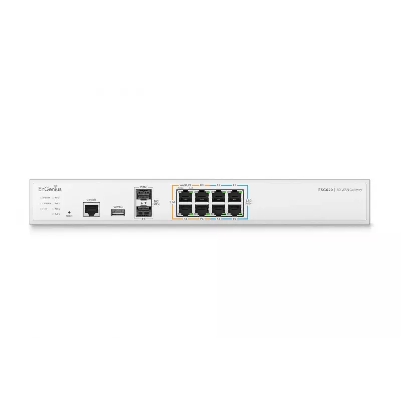 EnGenius Cloud Managed Security Gateway 2 x 2,5 GbE LAN & 6 x 2,5 GbE WAN & 2 SFP+ porttia