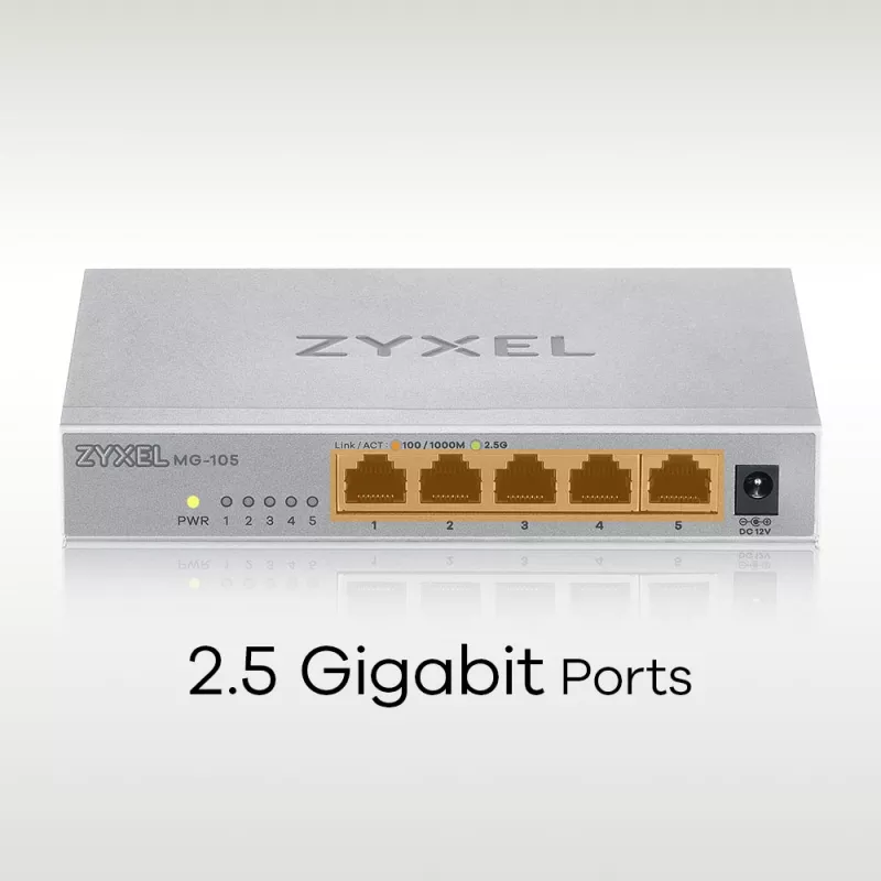Zyxel MG-105 hallitsematon 2.5G Ethernet (100/1000/2500) teräs