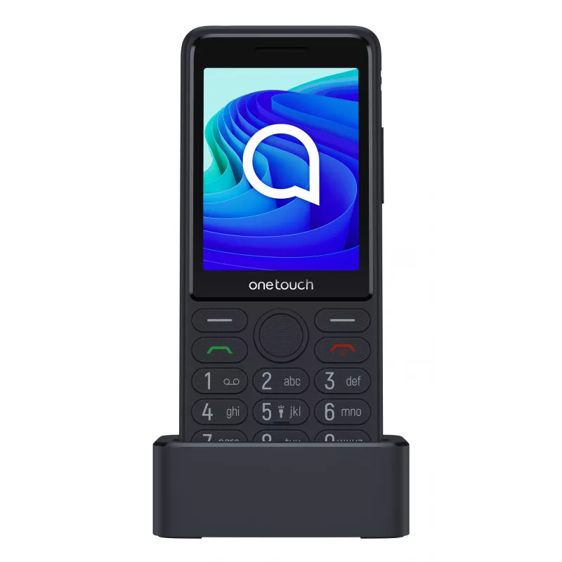 TCL OneTouch 4042S Dual SIM -peruspuhelin latausteline mukana, harmaa