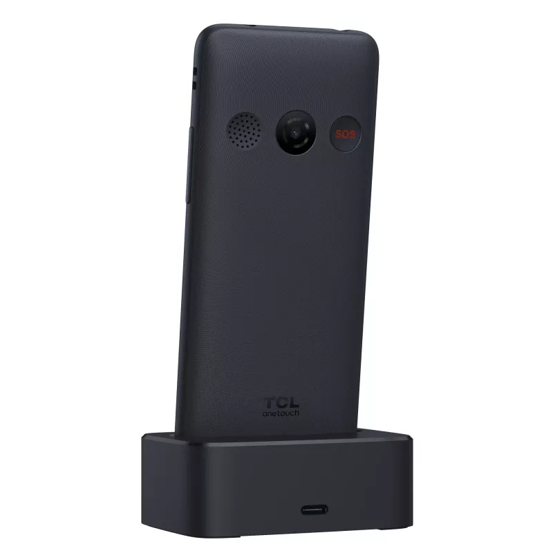 TCL OneTouch 4042S Dual SIM -peruspuhelin latausteline mukana, harmaa