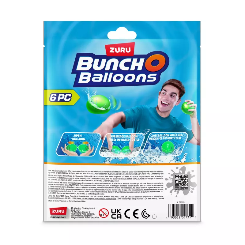 Bunch O Balloons uudelleenkäytettävät vesipommit 6 kpl:n pakkaus ZURU