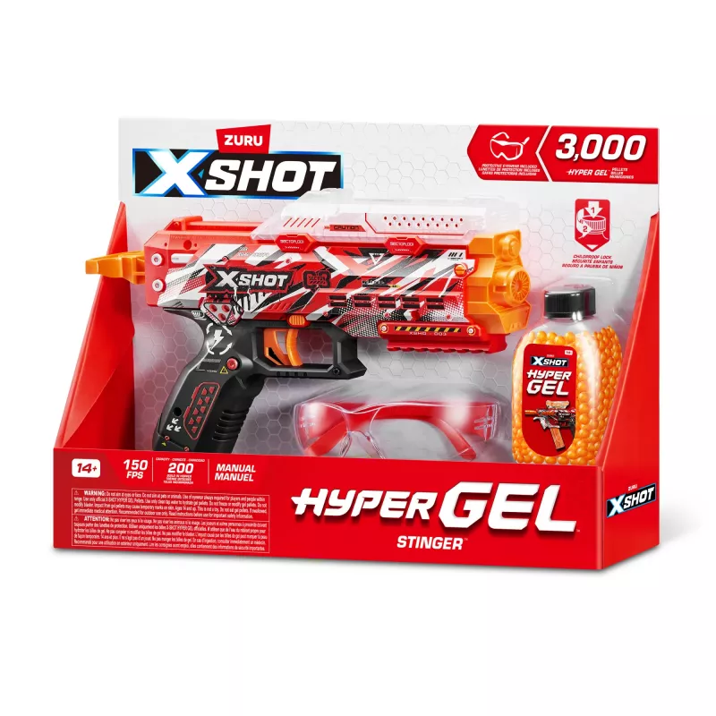 XSHOT Hyper Gel Stinger Blaster (3 000 Hyper Gel -pellettiä) ZURU