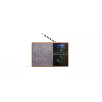 Philips TAR5505/10 kannettava digitaaliradio musta, harmaa, puu
