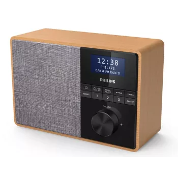Philips TAR5505/10 kannettava digitaaliradio musta, harmaa, puu
