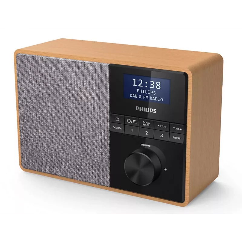 Philips TAR5505/10 kannettava digitaaliradio musta, harmaa, puu