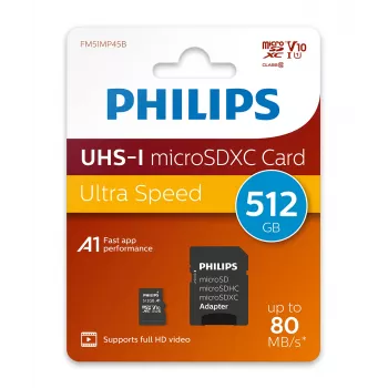 Philips FM51MP45B/00 muistikortti 512 GB MicroSDHC UHS-I Class 10