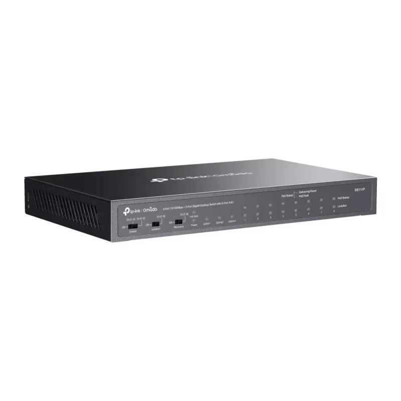 TP-Link Omada DS111P verkkokytkin hallitsematon Fast Ethernet (10/100) Power over Ethernet (PoE) musta