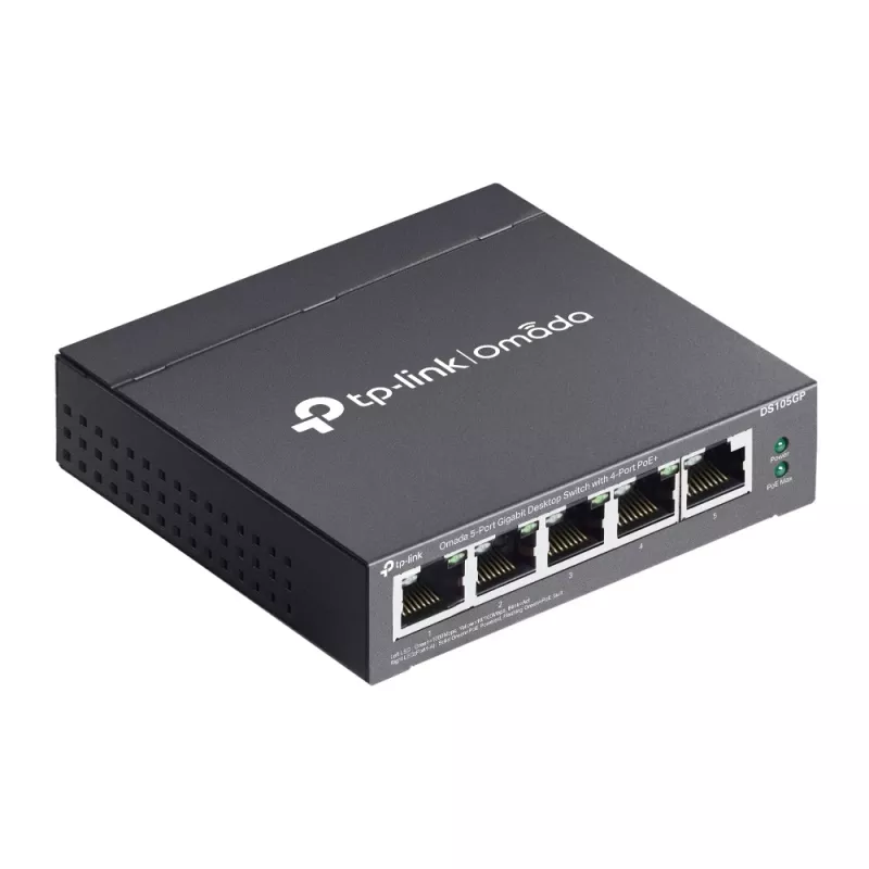 TP-Link Omada DS105GP verkkokytkin hallitsematon Gigabit Ethernet (10/100/1000) Power over Ethernet (PoE) musta