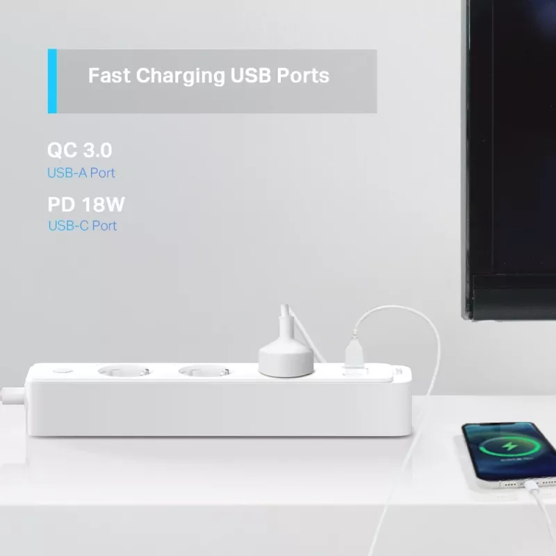 TP-Link Tapo P300 3 AC-pistorasiaa Type F (CEE 7/4) 1,5 m 3 2300 W valkoinen