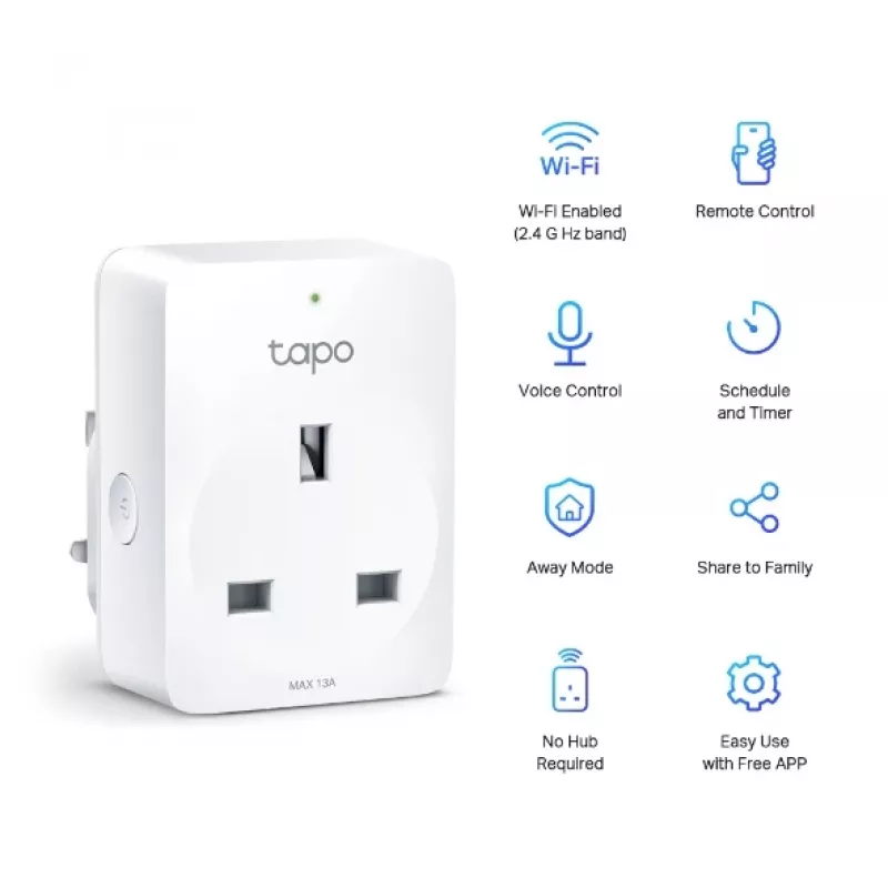 Älykäs Wi-Fi-pistorasia TP-Link Tapo Mini P100