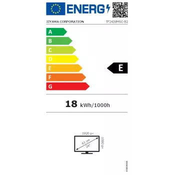 Kosketusnäyttömonitori IIYAMA TF2438MSC-B2 — 24 tuuman interaktiivinen näyttö, Multi-Touch