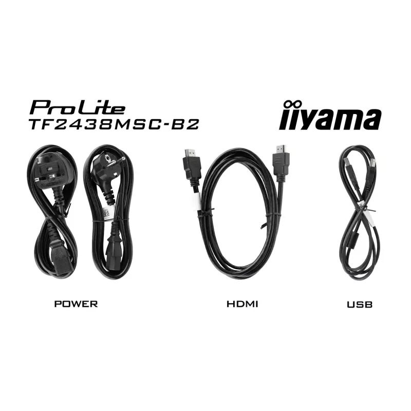 Kosketusnäyttömonitori IIYAMA TF2438MSC-B2 — 24 tuuman interaktiivinen näyttö, Multi-Touch