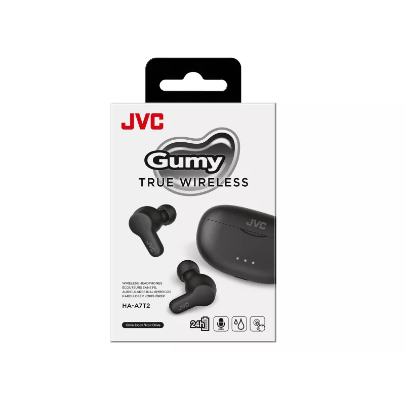 JVC Gumy TWS Stix musta, True Wireless Stereo (TWS), 20–20 000 Hz, puhelut/musiikki, 8,4 g, headset, musta