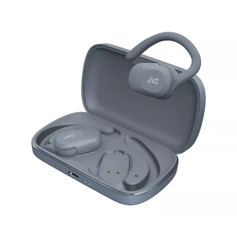 Headset JVC HA-NP40T True Wireless Stereo (TWS) in-ear-kuulokkeet korvakoukulla Bluetooth, 20–20 000 Hz, 10 m, harmaa