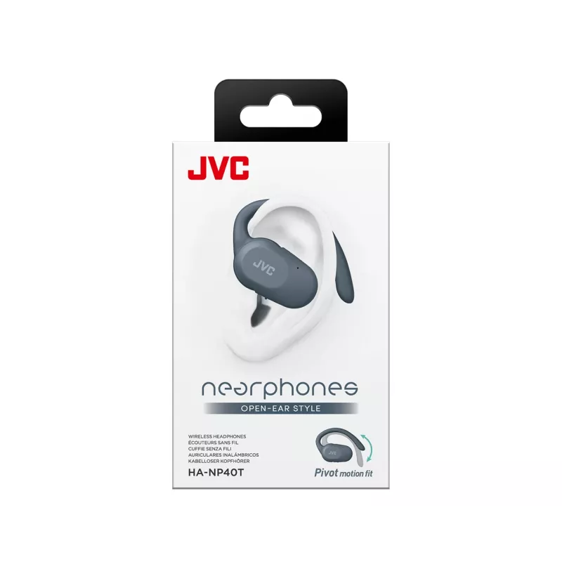 Headset JVC HA-NP40T True Wireless Stereo (TWS) in-ear-kuulokkeet korvakoukulla Bluetooth, 20–20 000 Hz, 10 m, harmaa