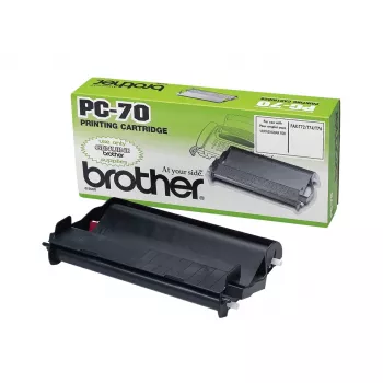 Faksikasetti Brother PC70 – musta, 140 sivua, yhteensopiva FAXT72/74/76/78/7 Plus/92/94/96/98 kanssa