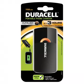 Duracell matkalaturi matkapuhelin musta USB sisäkäyttöön, ulkokäyttöön