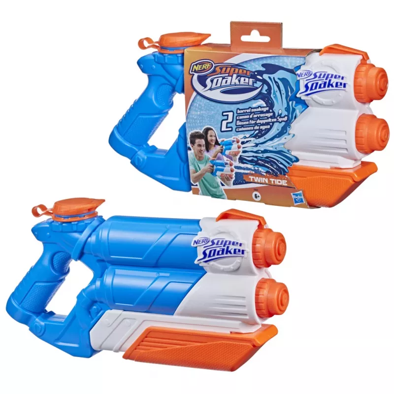 Nerf Super Soaker Twin Tide, leluase, monivärinen, 6 vuotta