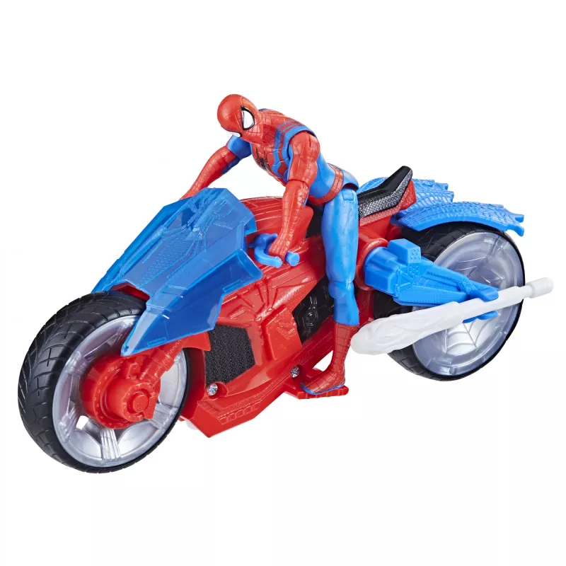 Marvel Spider-Man Spider-Man Web Blast Cycle lasten leikkisetti liikkuvalla Spider-Man toimintahahmolla