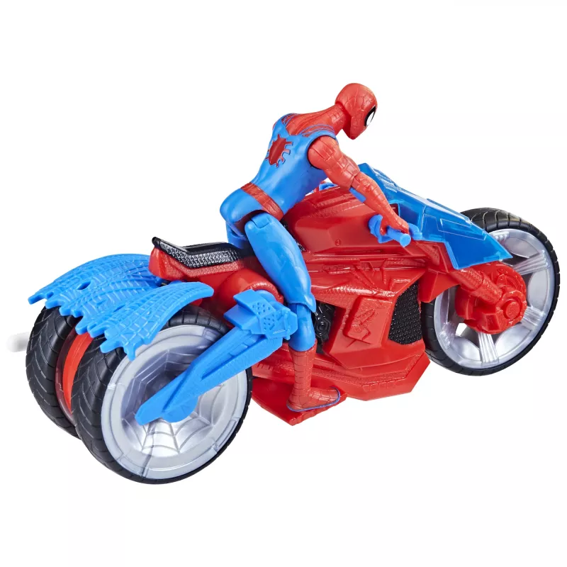 Marvel Spider-Man Spider-Man Web Blast Cycle lasten leikkisetti liikkuvalla Spider-Man toimintahahmolla