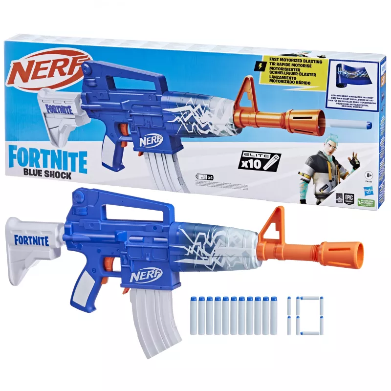 Nerf Fortnite Blue Shock, leluase, 8 vuotta, 99 vuotta, Fortnite, 785 g