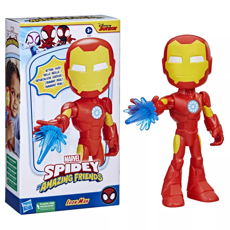 Marvel Spidey ja superystävät – ylisuuri Iron Man -figuuri, 3 vuotta, Marvel, punainen, keltainen