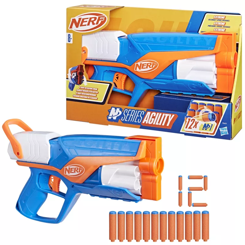 Lelublasteri NERF N Series Agility sininen oranssi valkoinen 8 vuotta