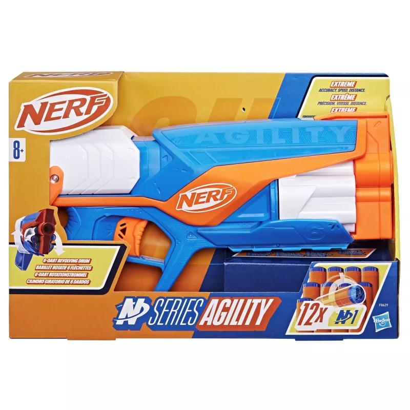 Lelublasteri NERF N Series Agility sininen oranssi valkoinen 8 vuotta