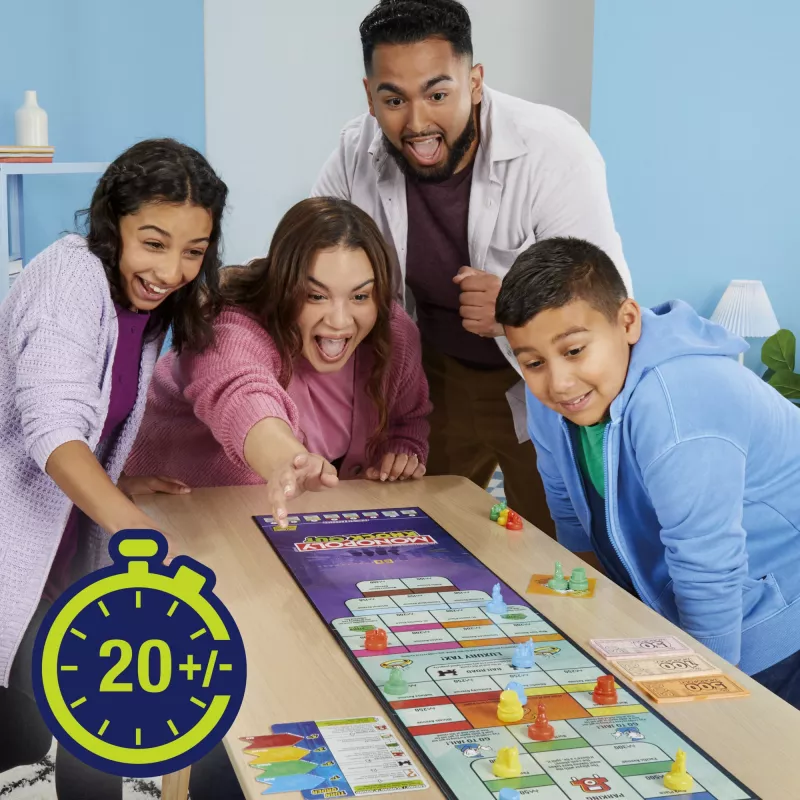 Monopoly Knockout perhepeli, nopea lautapeli 8+ vuotta, 2–8 pelaajaa, 20 min