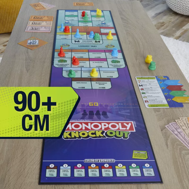 Monopoly Knockout perhepeli, nopea lautapeli 8+ vuotta, 2–8 pelaajaa, 20 min