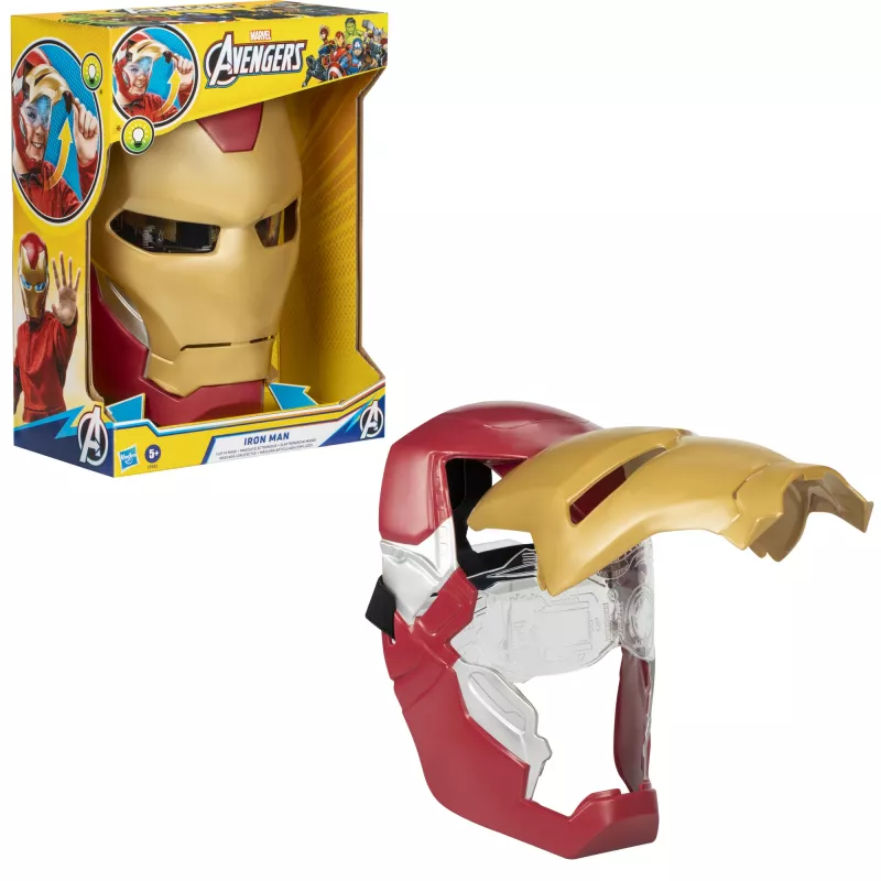 Marvel Avengers Iron Man Flip FX -naamio, lapsi, kasvonaamio, 5 vuotta, elokuva, 1 kpl