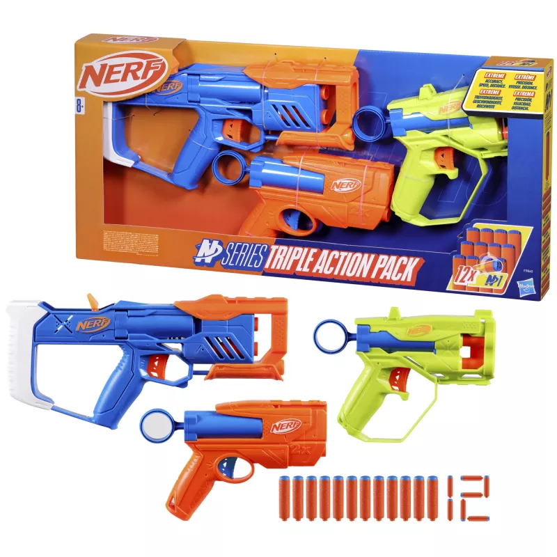 Nerf N Series Triple Action Pack, lelublasteri, 8 vuotta