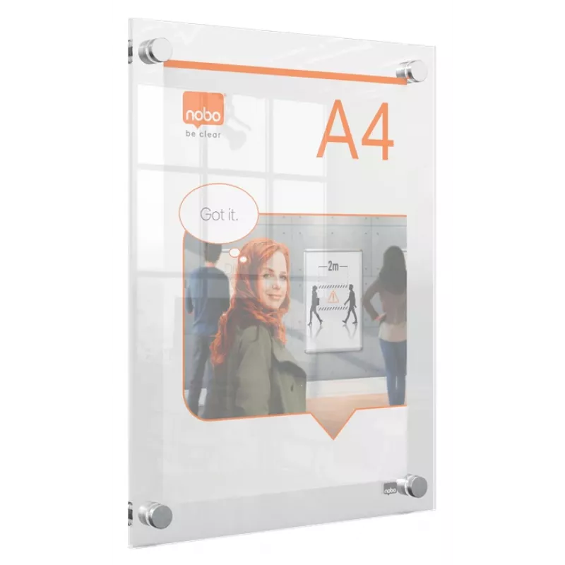 Nobo Premium Plus A4 kirkas akryylinen seinäjulistekehyys