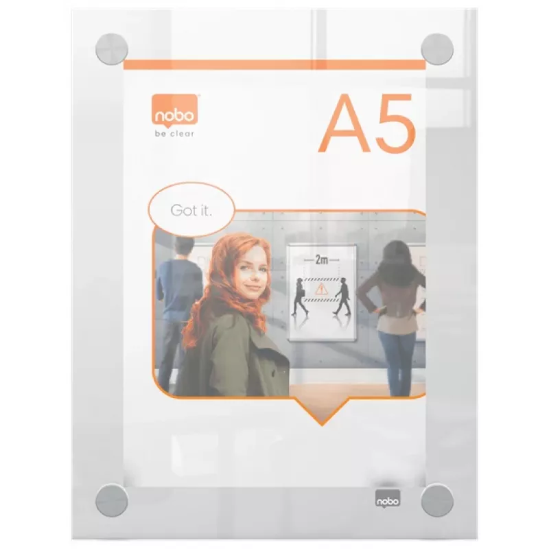 Nobo Premium Plus A5 kirkas akryylinen seinäjulistekehyys