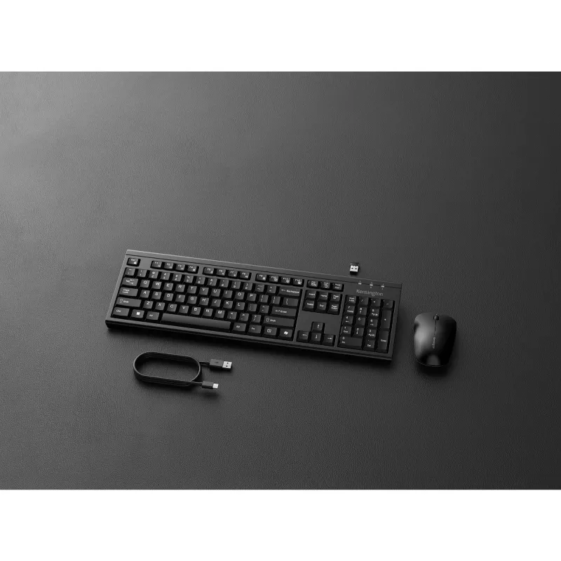 Kensington K75560BE, langaton, RF langaton + Bluetooth, kalvo, AZERTY, musta, hiiri sisältyy