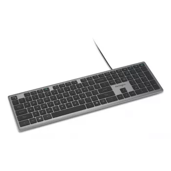 Kensington KB515 EQ USB-C/USB-A johdollinen näppäimistö, täysikokoinen (100 %), johdollinen, USB, saksikytkimet, QWERTY, harmaa