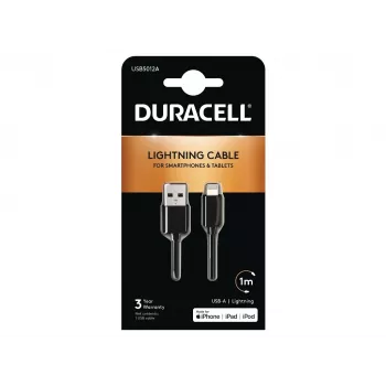 Duracell synkronointi-/latauskaapeli 1 metri musta