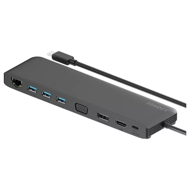 2-Power DOC0118A kannettavan tietokoneen telakointiasema/porttireplikaattori musta