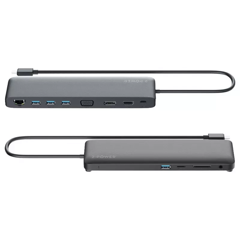 2-Power DOC0118A kannettavan tietokoneen telakointiasema/porttireplikaattori musta