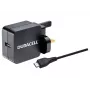 Duracell 2.4A seinälaturi ja 1M mikro-USB-kaapeli, sisäkäyttö, AC, 2.4 A, musta