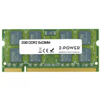 2-Power 2 GB MultiSpeed 533/667/800 MHz SoDIMM -muisti, 2 GB, 1 x 2 GB, DDR2, 800 MHz, 200-pin SO-DIMM, vihreä