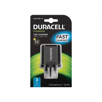 Duracell Type-C & Type-A verkkolaturi, sisäkäyttöön, AC, musta
