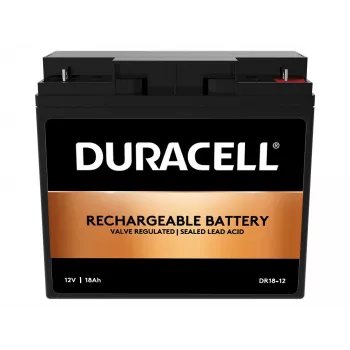 Duracell 12V 18Ah VRLA-akku, lyijy-villa (VRLA), 12 V, 18 Ah, 18000 mAh, 216 Wh, musta