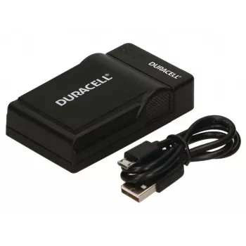Duracell digikameran laturi, USB, sisälaturi, Panasonic CGA-S005, S007, S008, musta, 5 V, 5 V