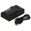 Duracell digikameran laturi, USB, sisäakun laturi, Panasonic DMW-BLF19, musta, 5 V, 5 V