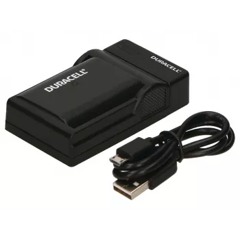 Duracell digikameran laturi, USB, sisäakun laturi, Panasonic DMW-BLF19, musta, 5 V, 5 V